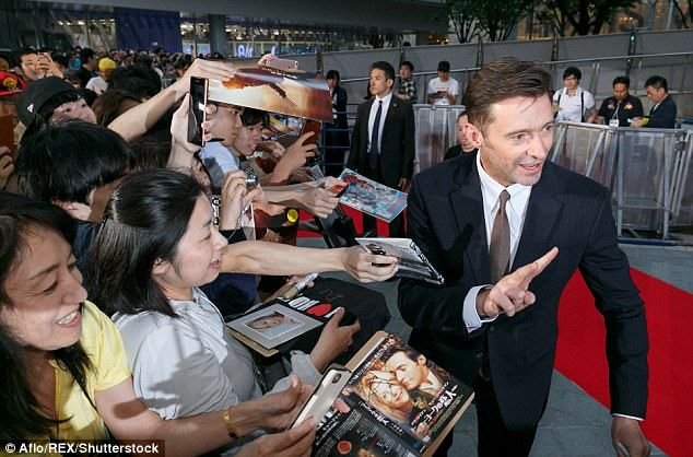 Hugh Jackman greeting fans