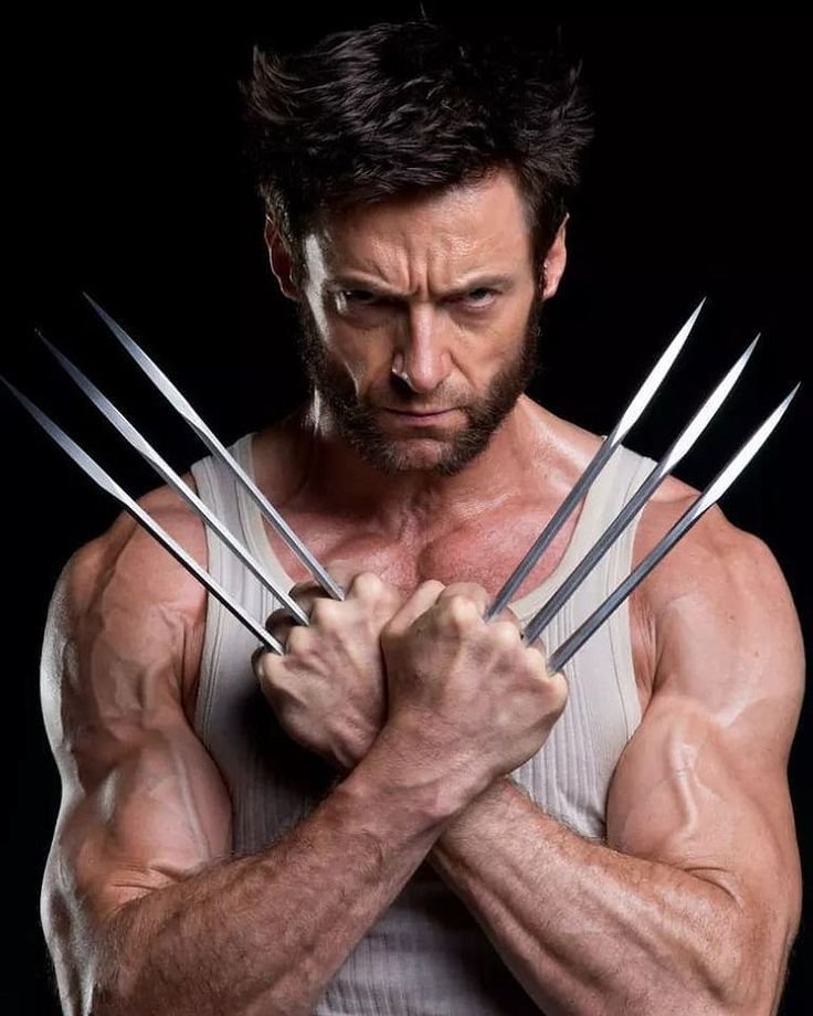 Hugh Jackman as Wolverine, preferably a dramatic close-up